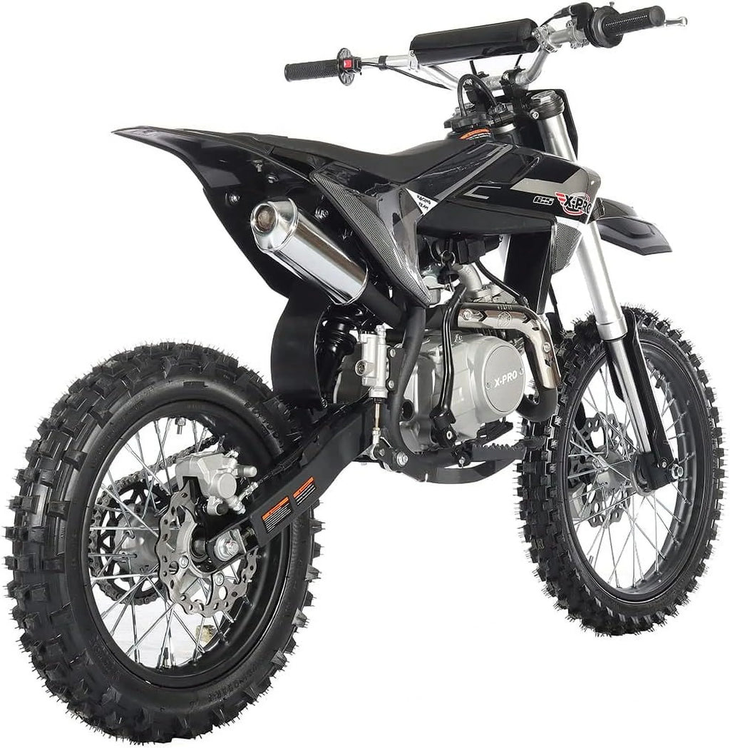 125cc Dirt Bike with 4 Speed Semi-Automatic Transmission, Kick Start 17"/14" Tires P752