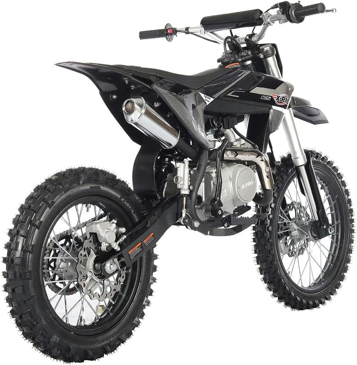 125cc Dirt Bike with 4 Speed Semi-Automatic Transmission, Kick Start 17"/14" Tires P752