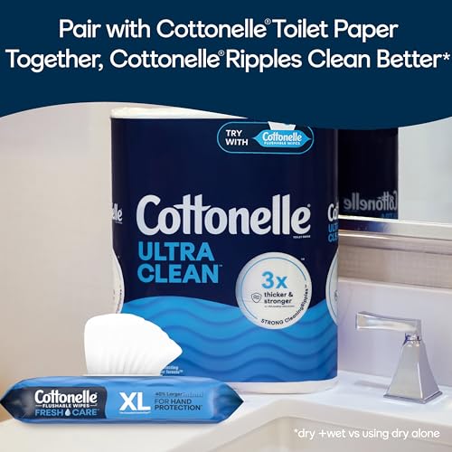 Flushable Wet Wipes, 8 Flip-Top Packs, 336 Total Wipes H75456
