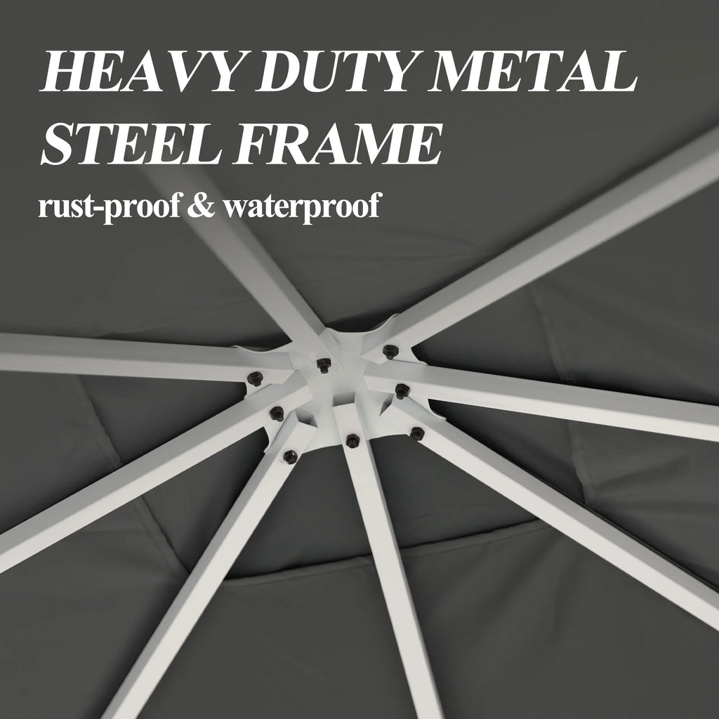 10×10FT Outdoor Patio Gazebo with Vented Polyester Roof, Powder-Coated Aluminum Frame M1802