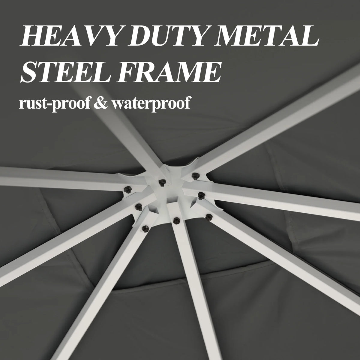 10×10FT Outdoor Patio Gazebo with Vented Polyester Roof, Powder-Coated Aluminum Frame M1802
