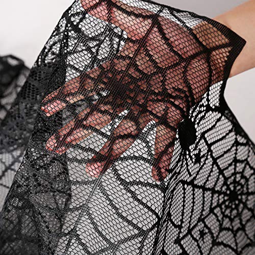 Black Lace Spider Web Table Runners 10 Packs 18x72inch O2575