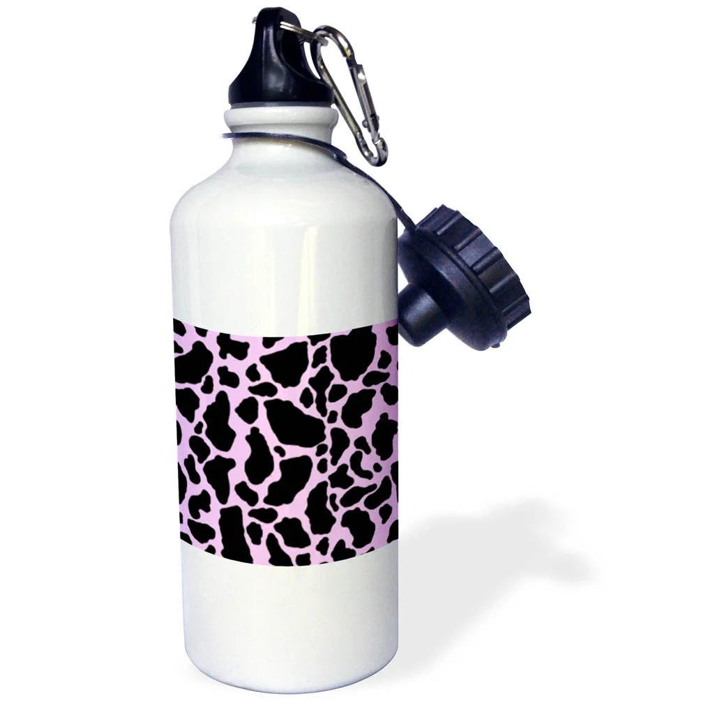 Pink and White Cow Print 21 oz Sports Water Bottle O24812