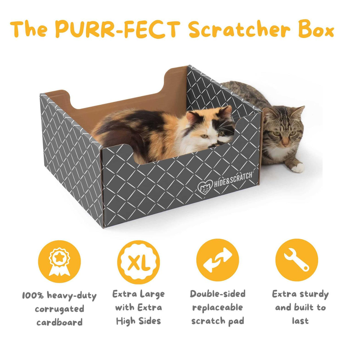 Extra-Large Heavy Duty Cardboard Cat Scratcher and Lounger Box H78037