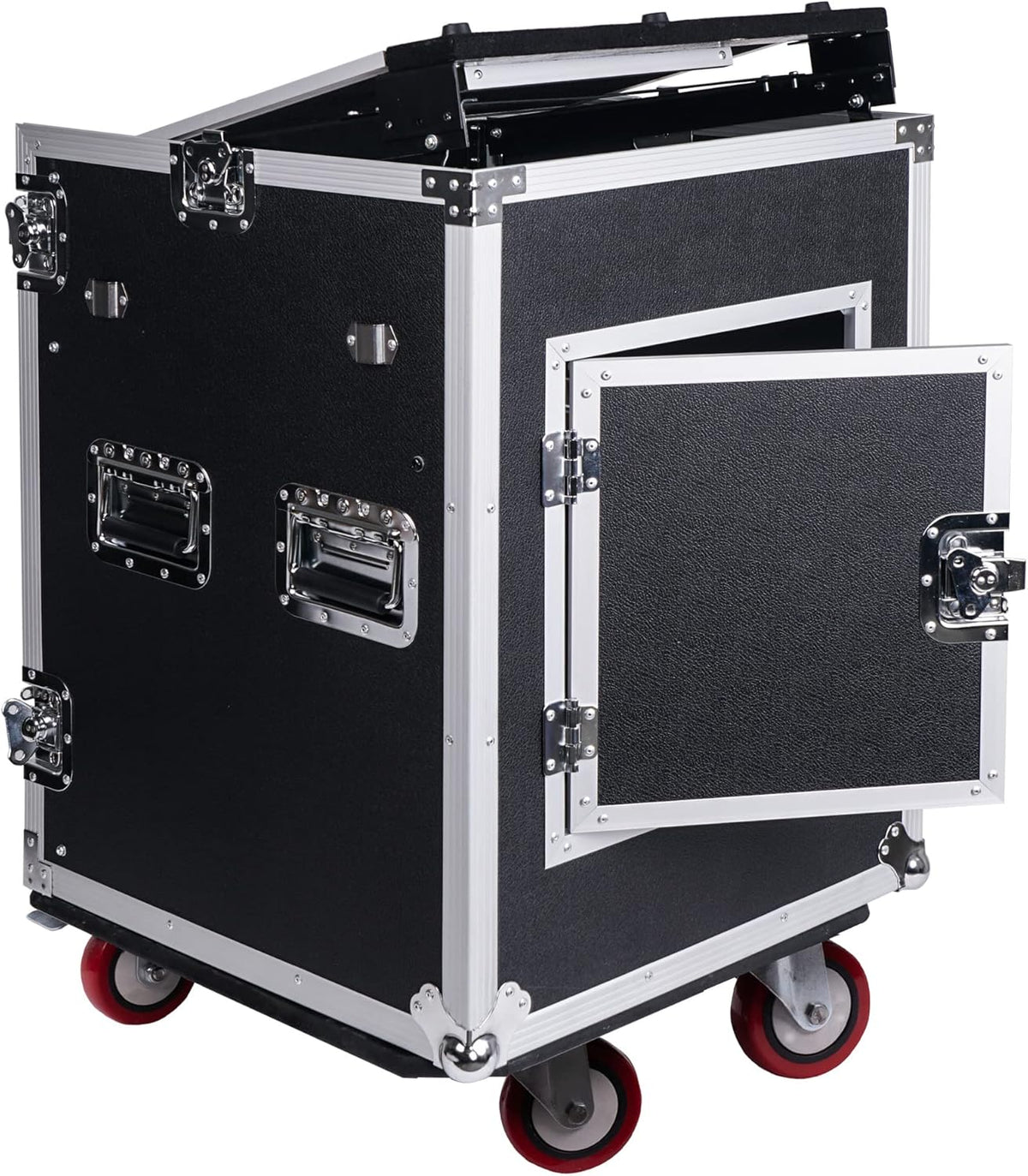 14U PA DJ Rack Case with 11U Slant Mixer Top and Casters D463928
