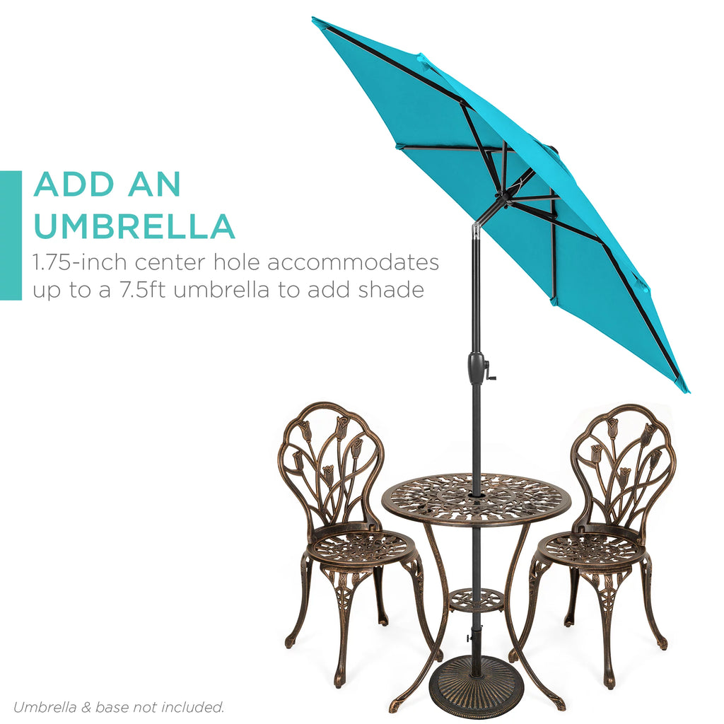 3-Piece Cast Aluminum Patio Bistro Furniture Set J840602