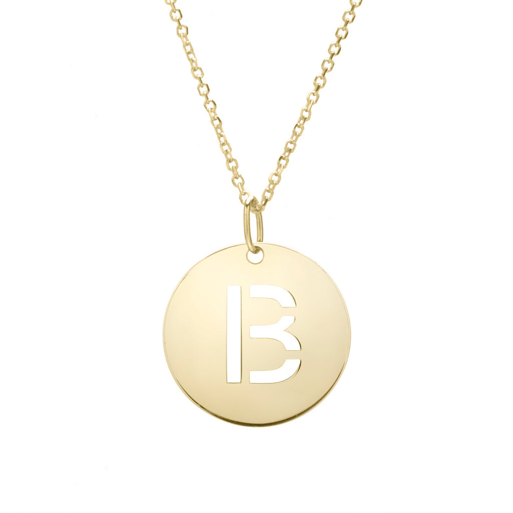 14k Yellow Gold Polished Initial Necklace With Lobster Clasp 18 Inch K744