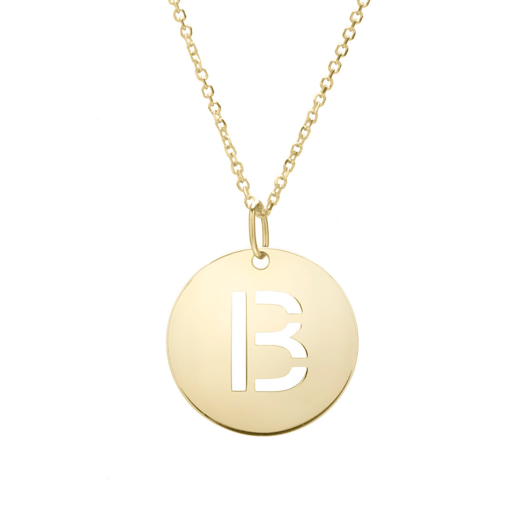 14k Yellow Gold Polished Initial Necklace With Lobster Clasp 18 Inch K744