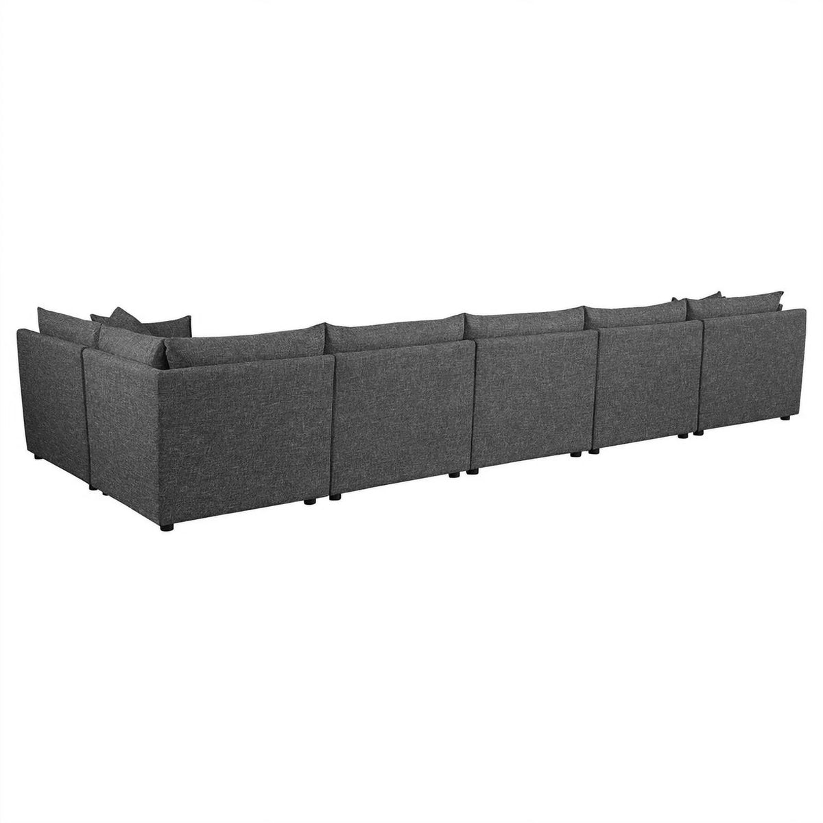 Barely Black Upholstered Fabric 6-Piece Modular Sectional I22067