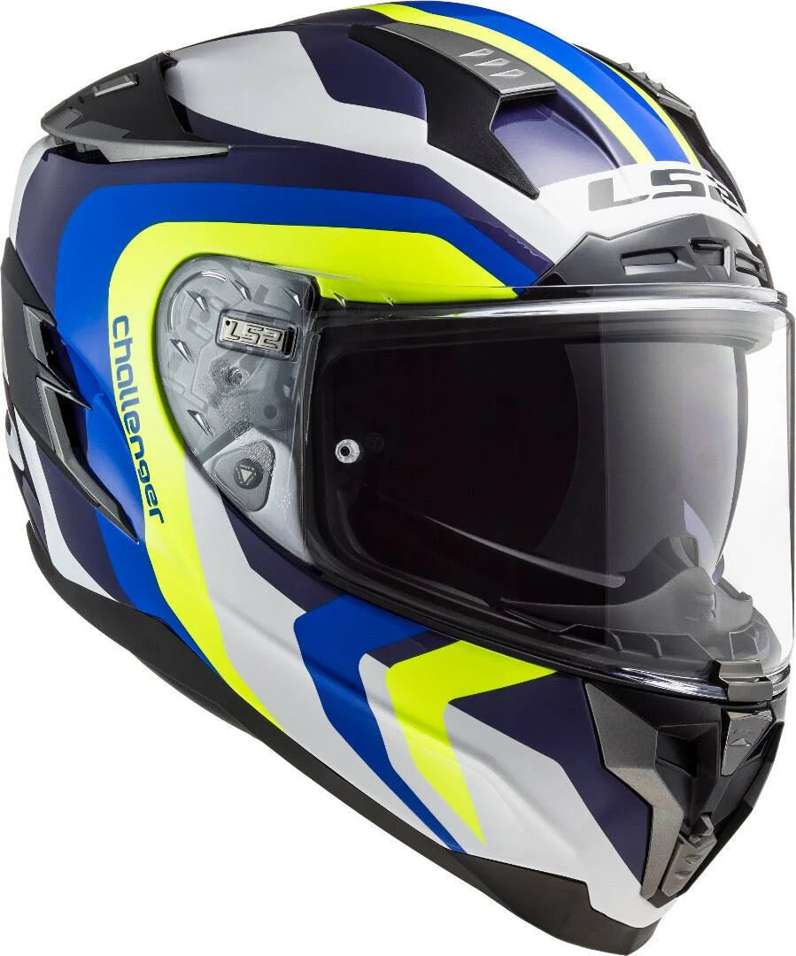 White-Blue-Yellow Helmet H181