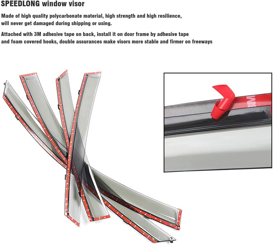 Car Window Visor Vent Shade Deflector Sun/Rain Guards U379