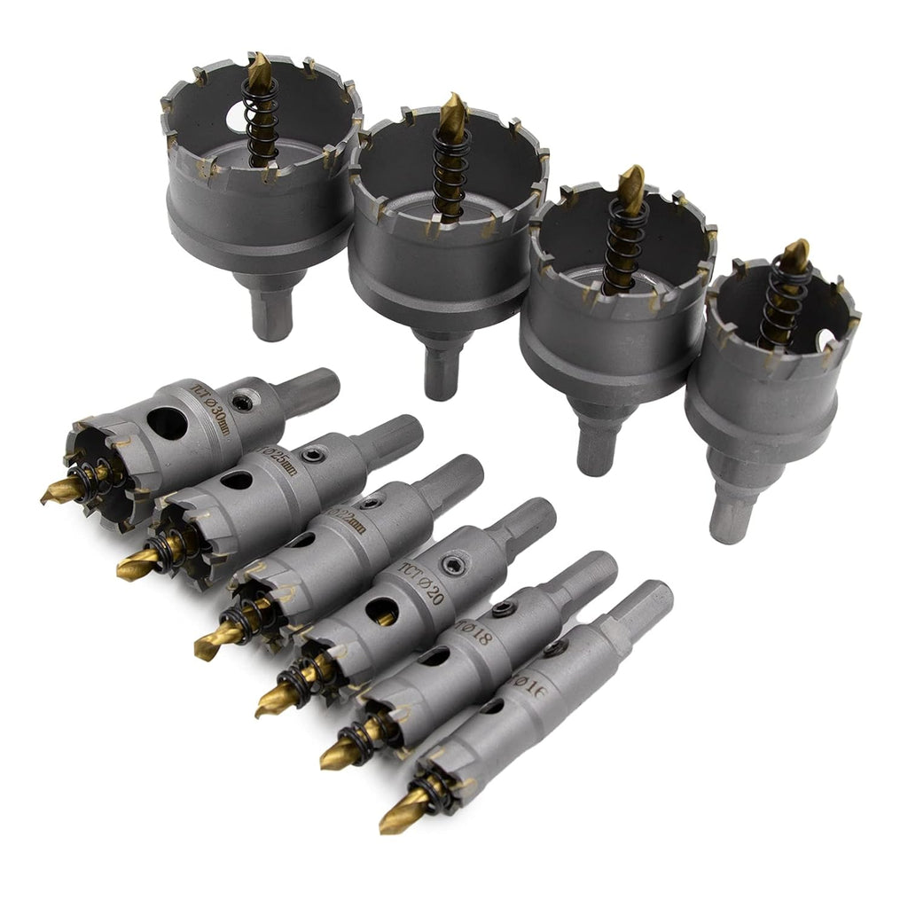 10 Pcs Tungsten Carbide Tipped Hole Saw Kit F889654