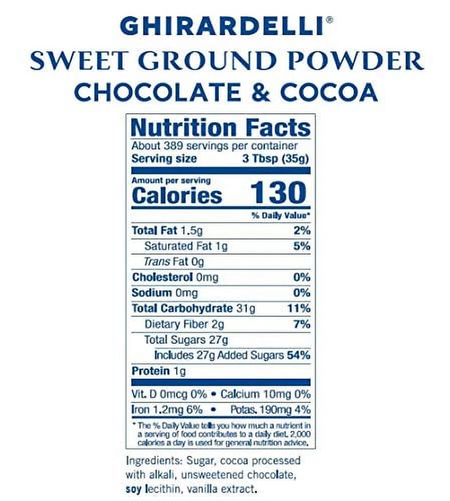 Sweet Ground Chocolate & Cocoa Powder, 30 Pound K2084