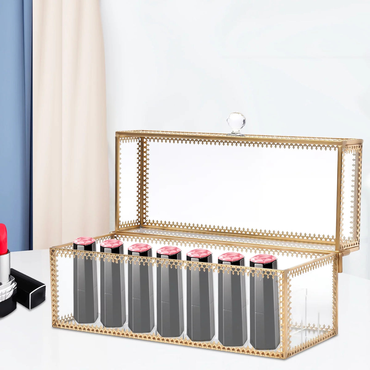 Clear 24-Grid Lipstick Storage Case S756247