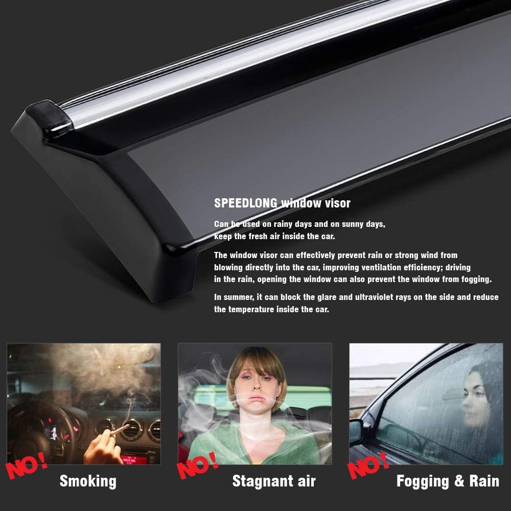 Car Window Visor Vent Shade Deflector Sun/Rain Guards U379
