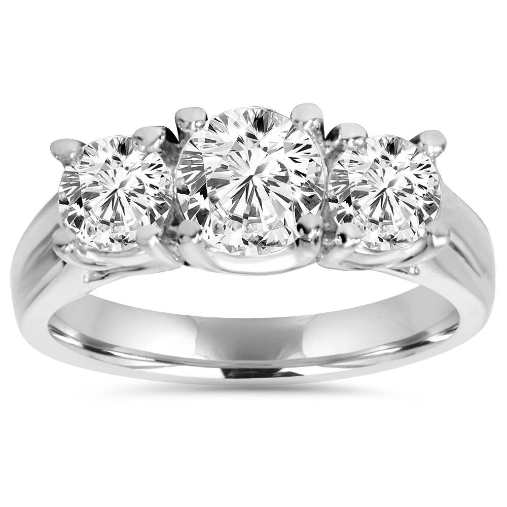 Three Stone Diamond Engagement Ring Platinum F755981