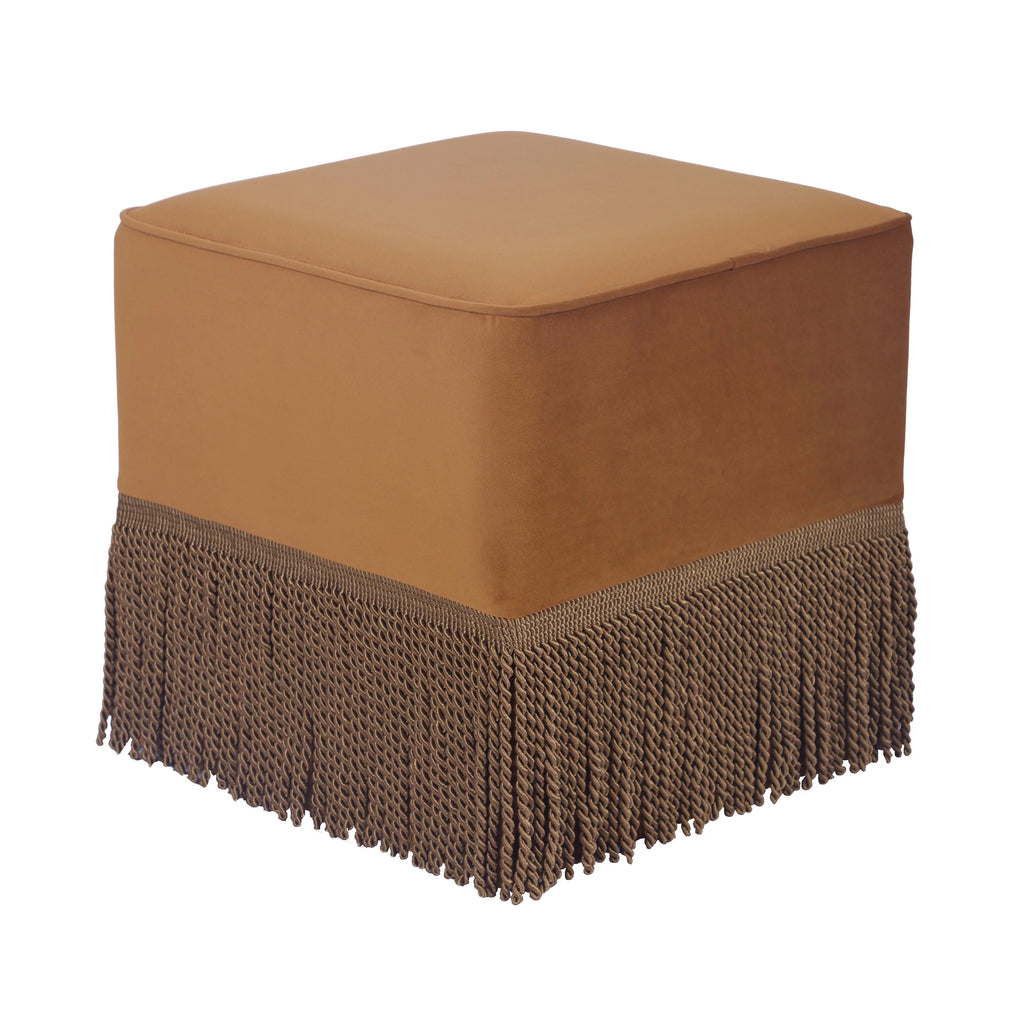 Yellow Velvet Ottoman I88347