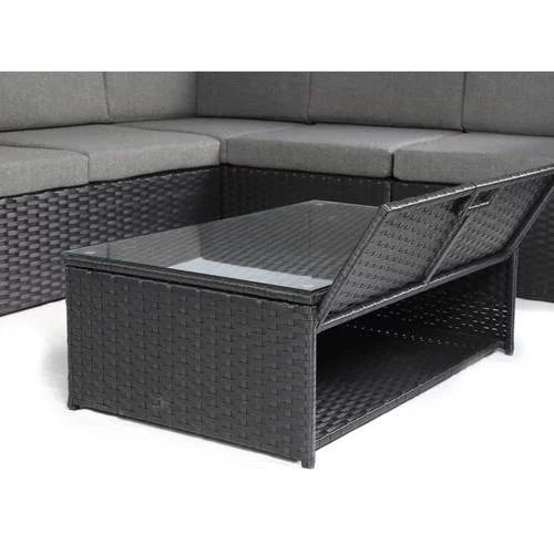 All Weather Wicker 4 Piece Corner Sofa Conversation Set J128892