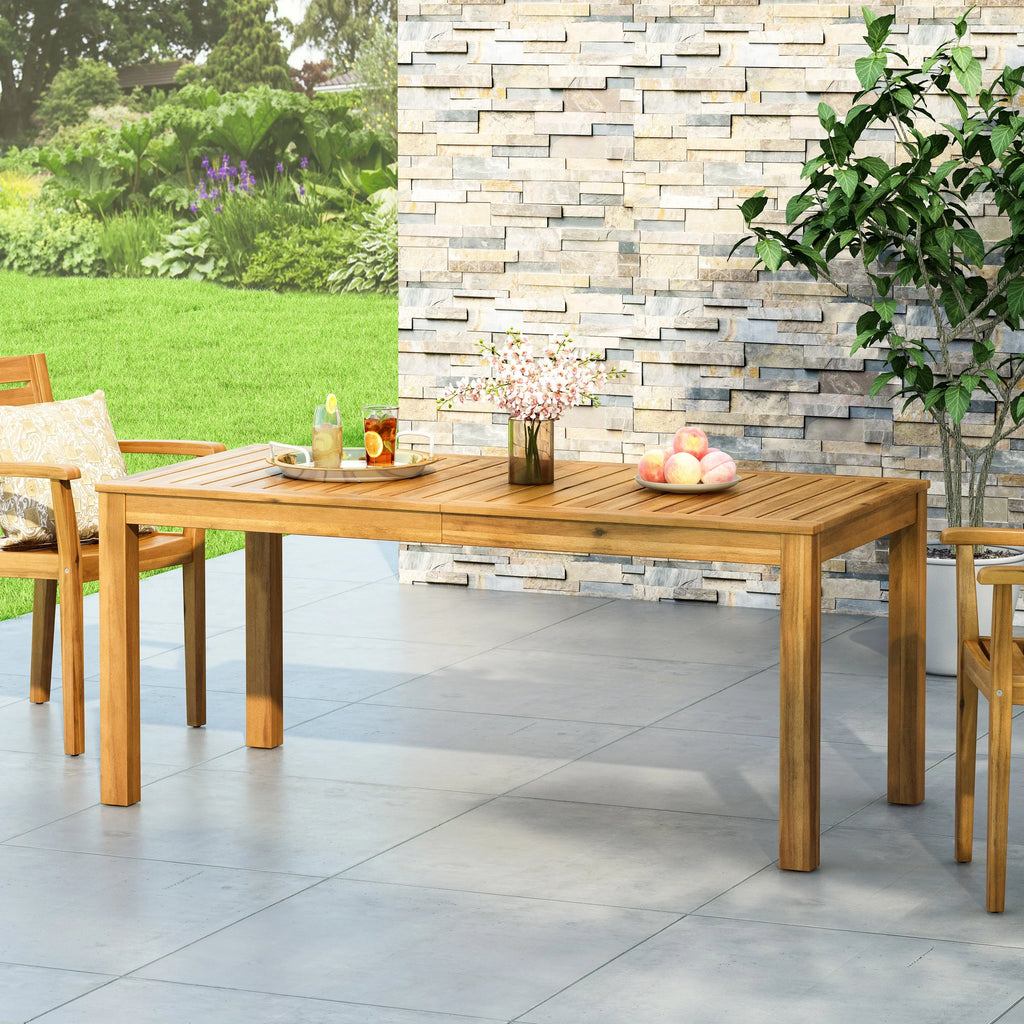 Rustic Rectangle Acacia Wood Dining Table V40266