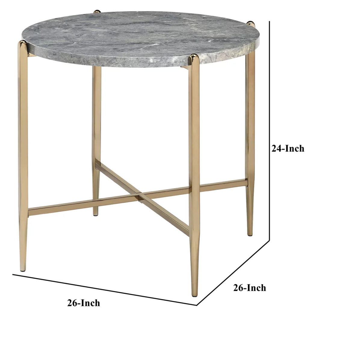 Oval Marble Top End Table X91921