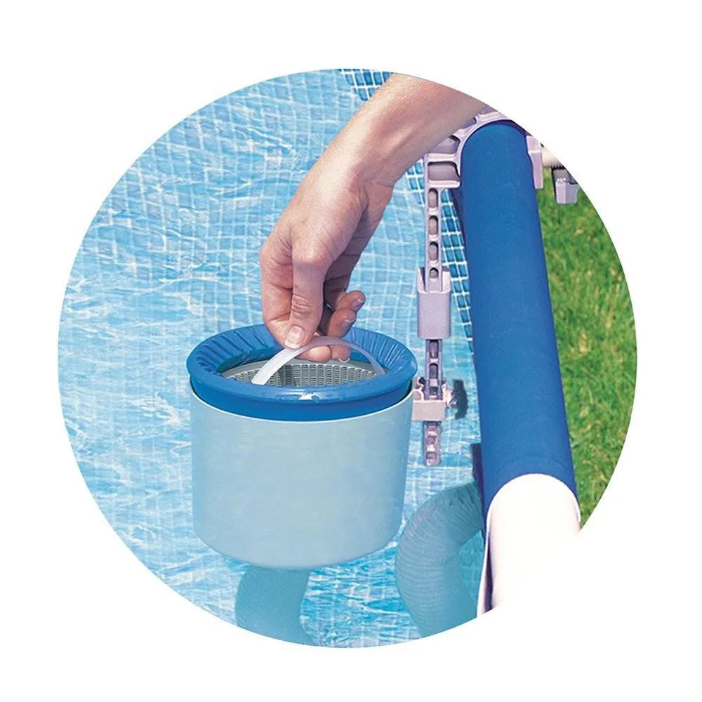 Pool Blaster Battery Powered Leaf Vacuum and Intex Wall Mount Automatic Skimmer Y849732