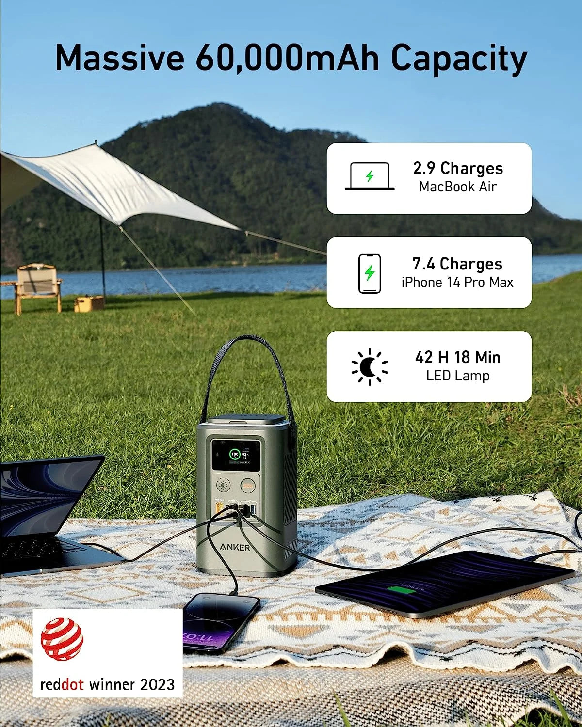 60,000mAh LiFePO4 Portable Charger with Smart Digital Display R1294
