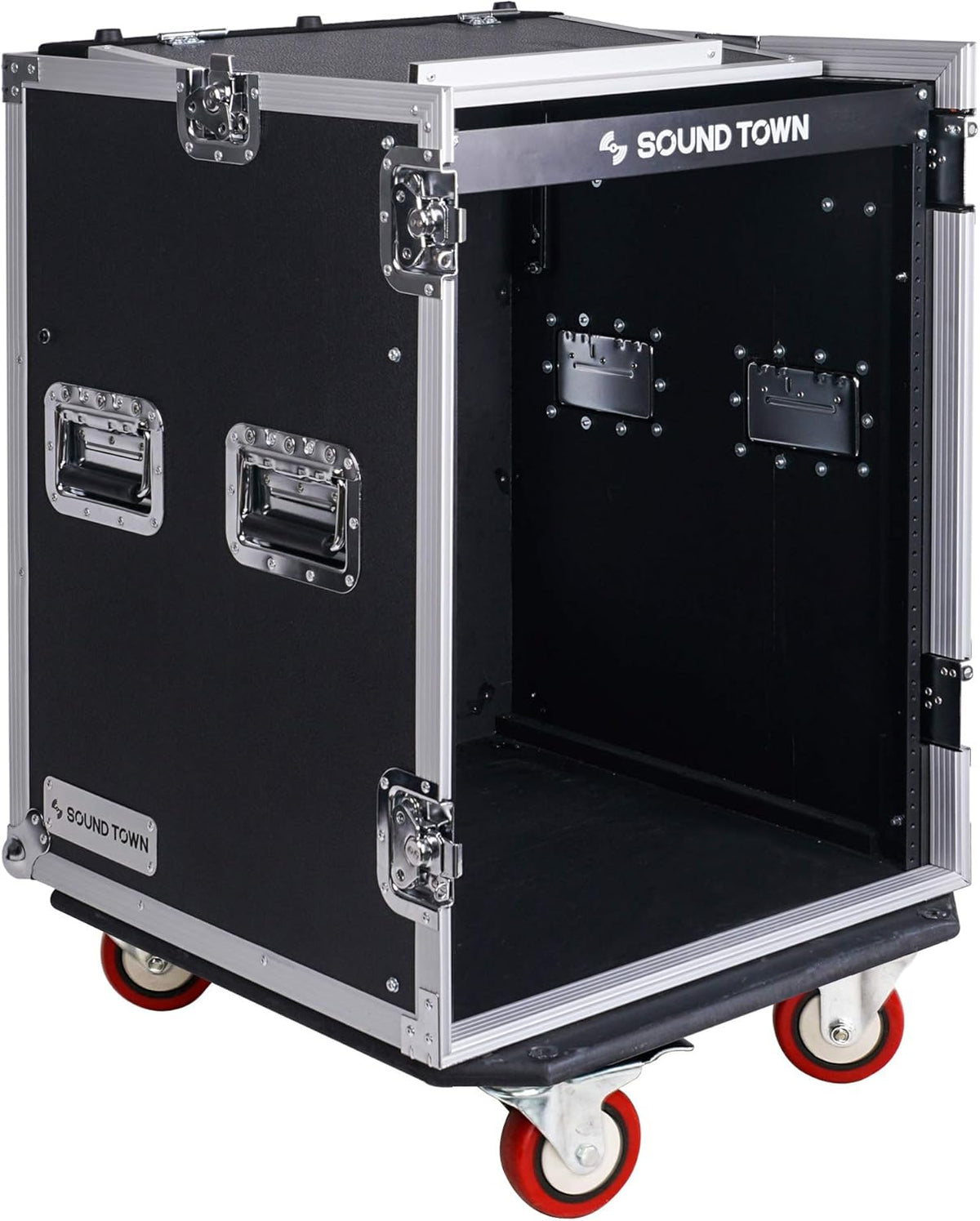 14U PA DJ Rack Case with 11U Slant Mixer Top and Casters D463928