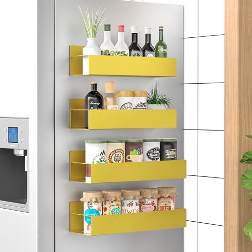 4 Pack Black Magnetic Spice Rack Organizer N9787