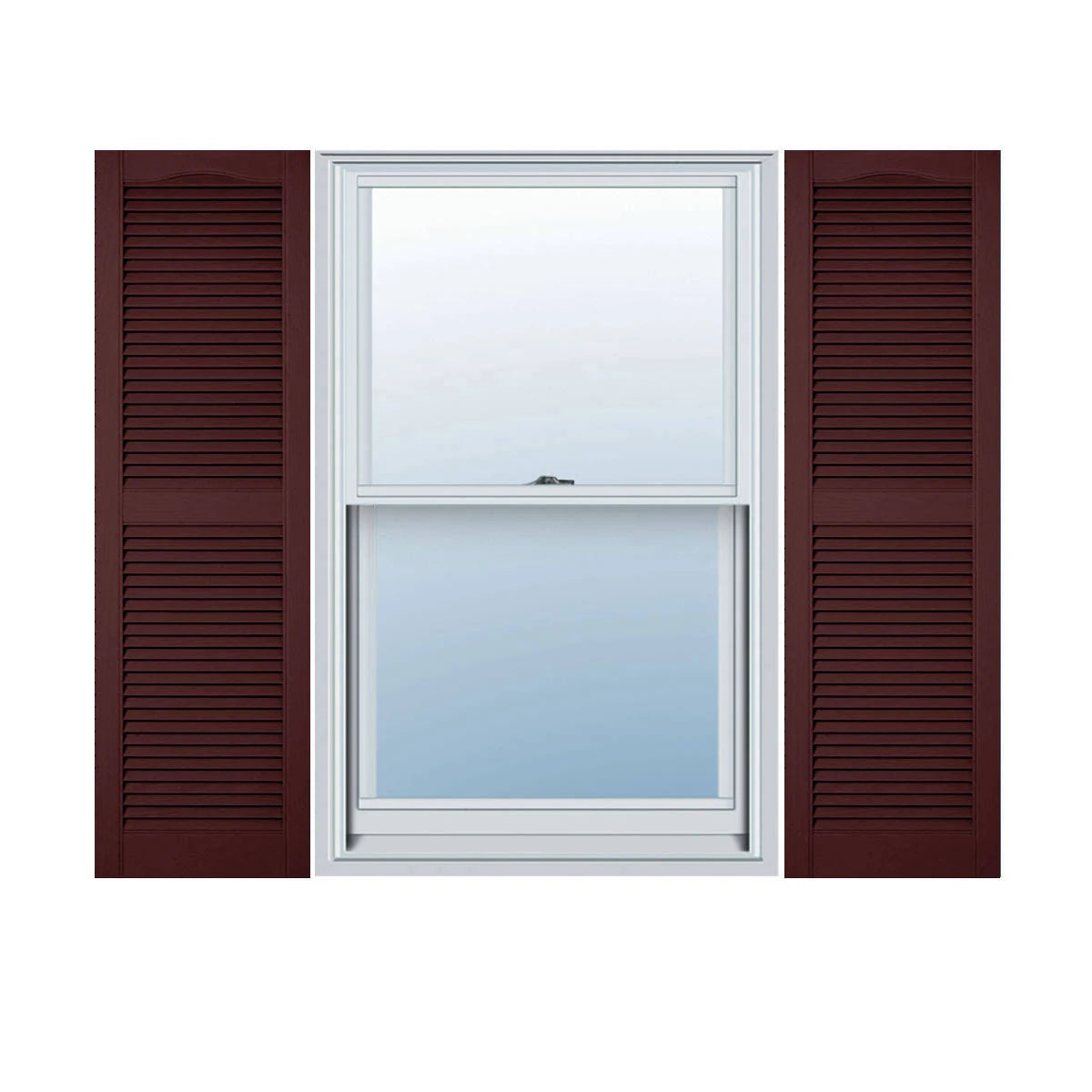 Vinyl Cathedral Top Open Louver Shutters Q872508
