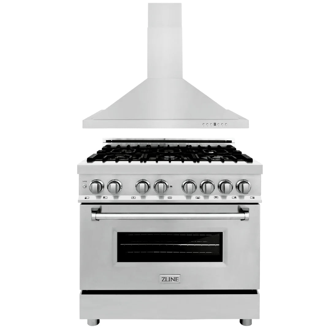 36 in. Dual Fuel Range and Range Hood I93125