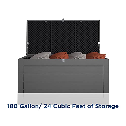 180 Gallons Charcoal Outdoor Storage Deck Box P63924