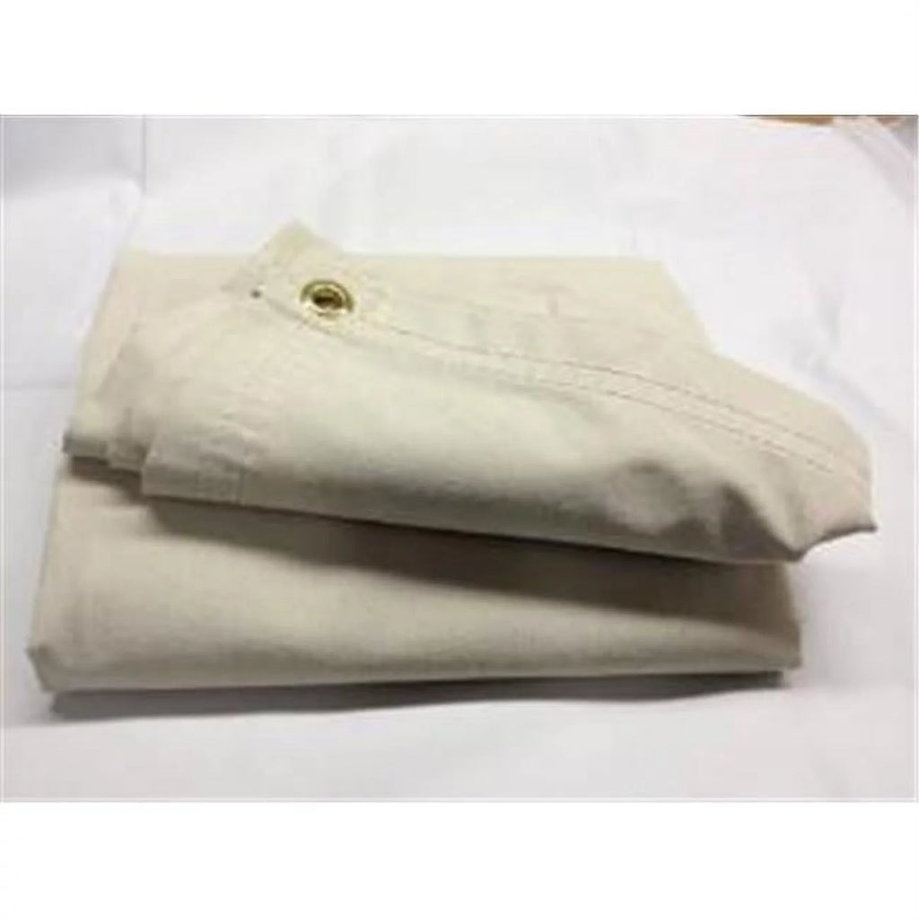 White 6 by 8 Feet Waterproof Canvas Tarp with Rustproof Grommets X295