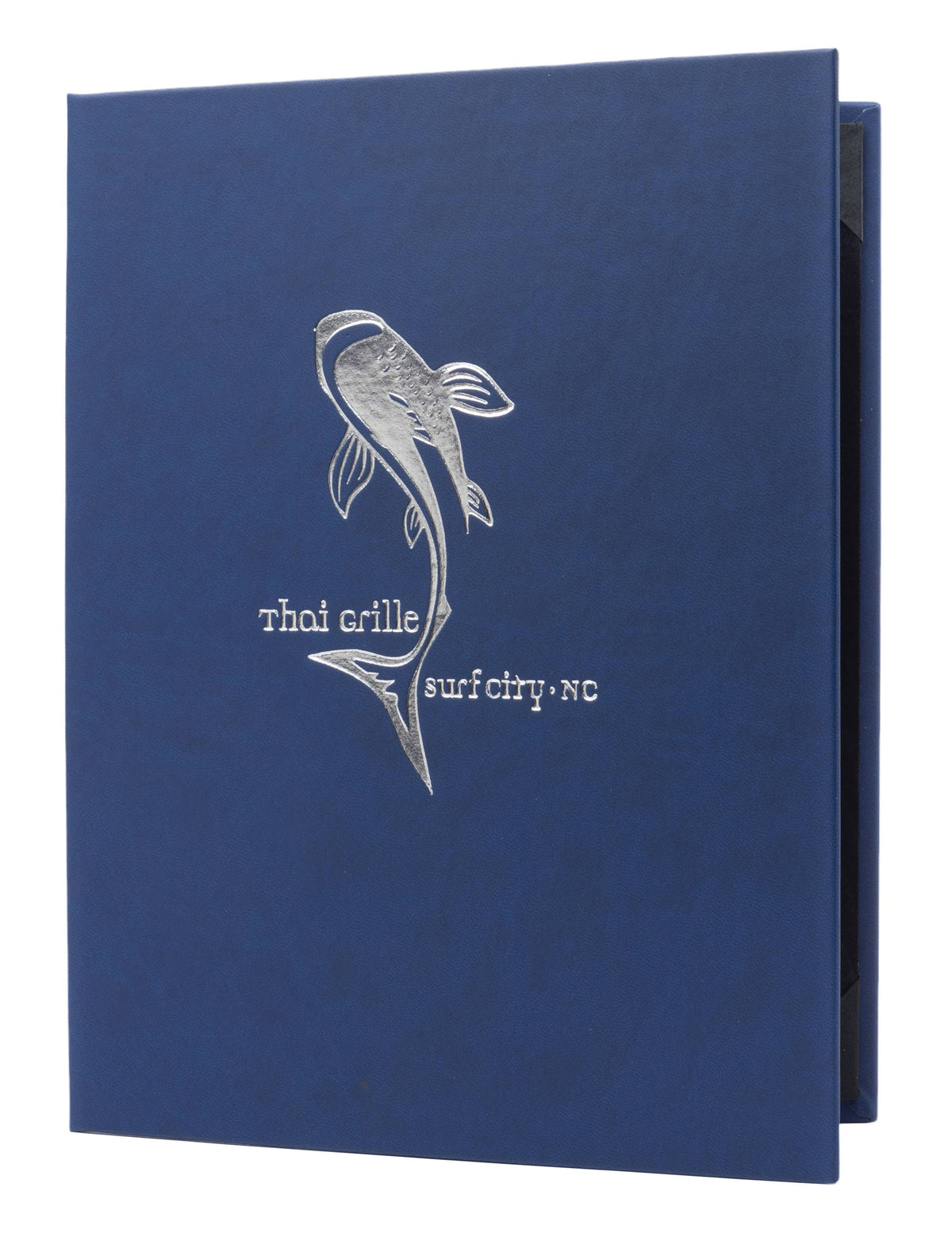 Dark Blue Plush Casebound Menu, 4 x 14 J6410