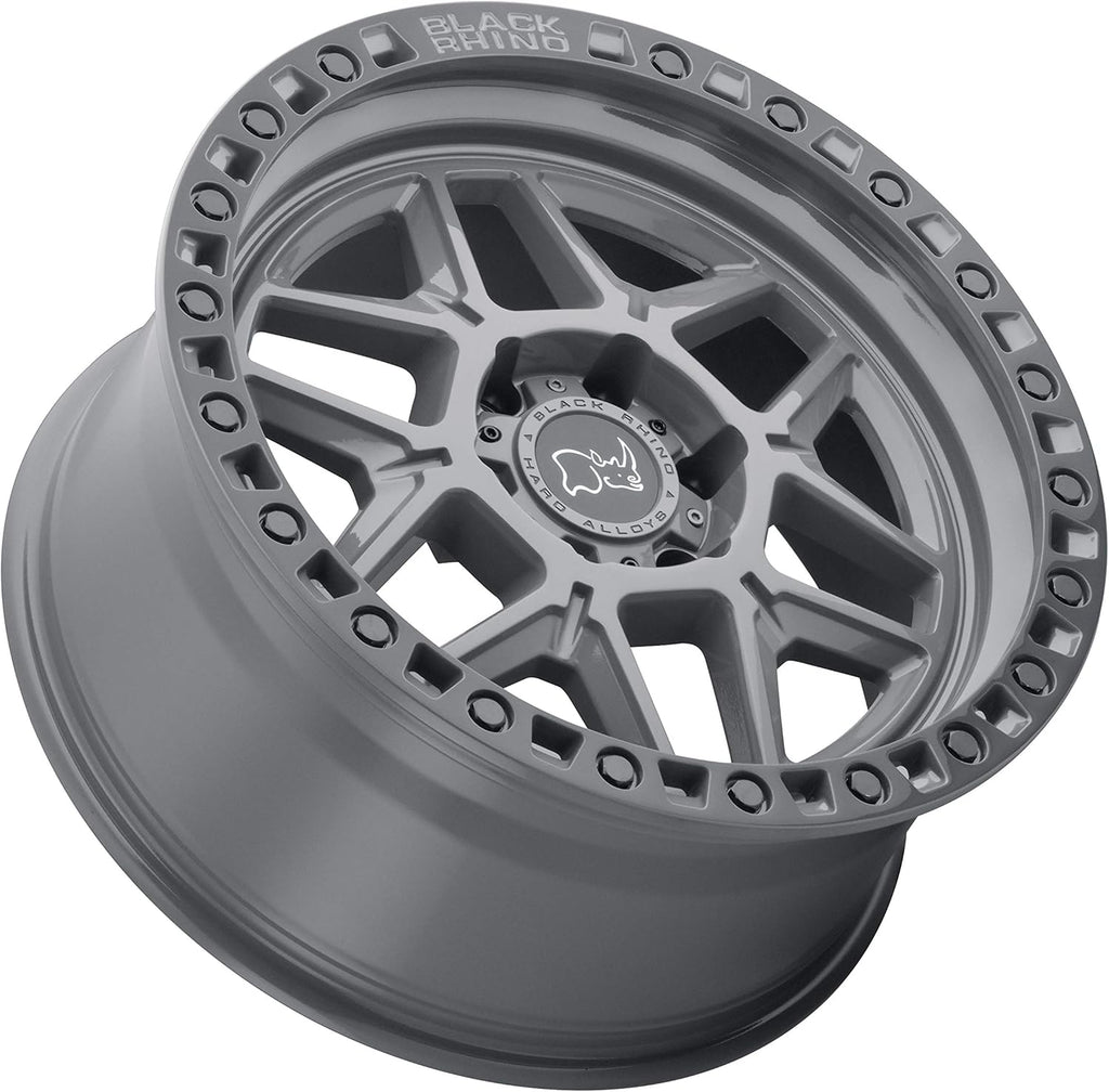 17" x 9" Battleship Gray Wheel with Black Lip and Black Bolts Z133
