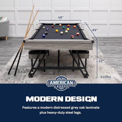 3-in-1 Pool Poker Dining Table Black Felt Flip Top Bench Storage S6827