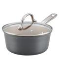 Hard-Anodized Nonstick Sauce Pan with Lid, 2-Quart, Gray R47149