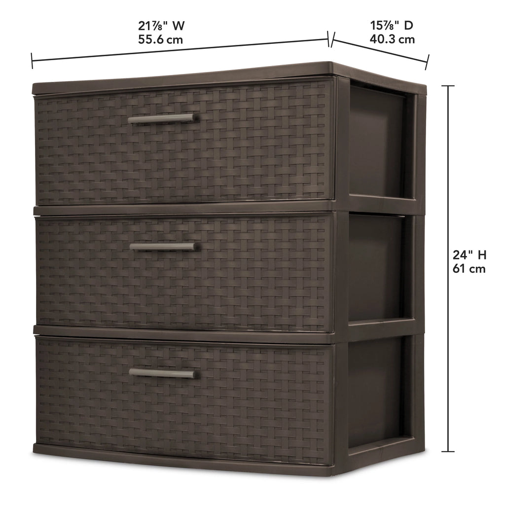 3 Drawer Wide Weave Tower Espresso B709746