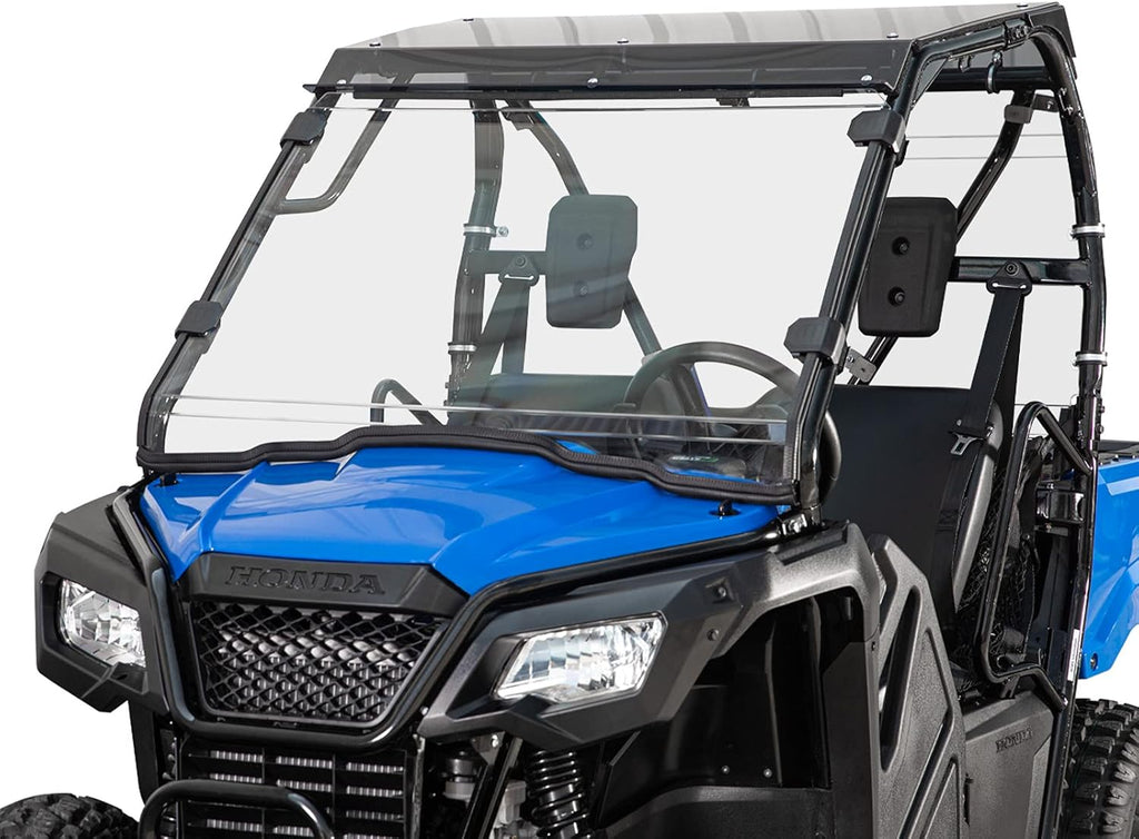 Heavy Duty Full Windshield for Honda Pioneer 500 / 520, 1/4" Thick Scratch Resistant Clear Polycarbonate E415