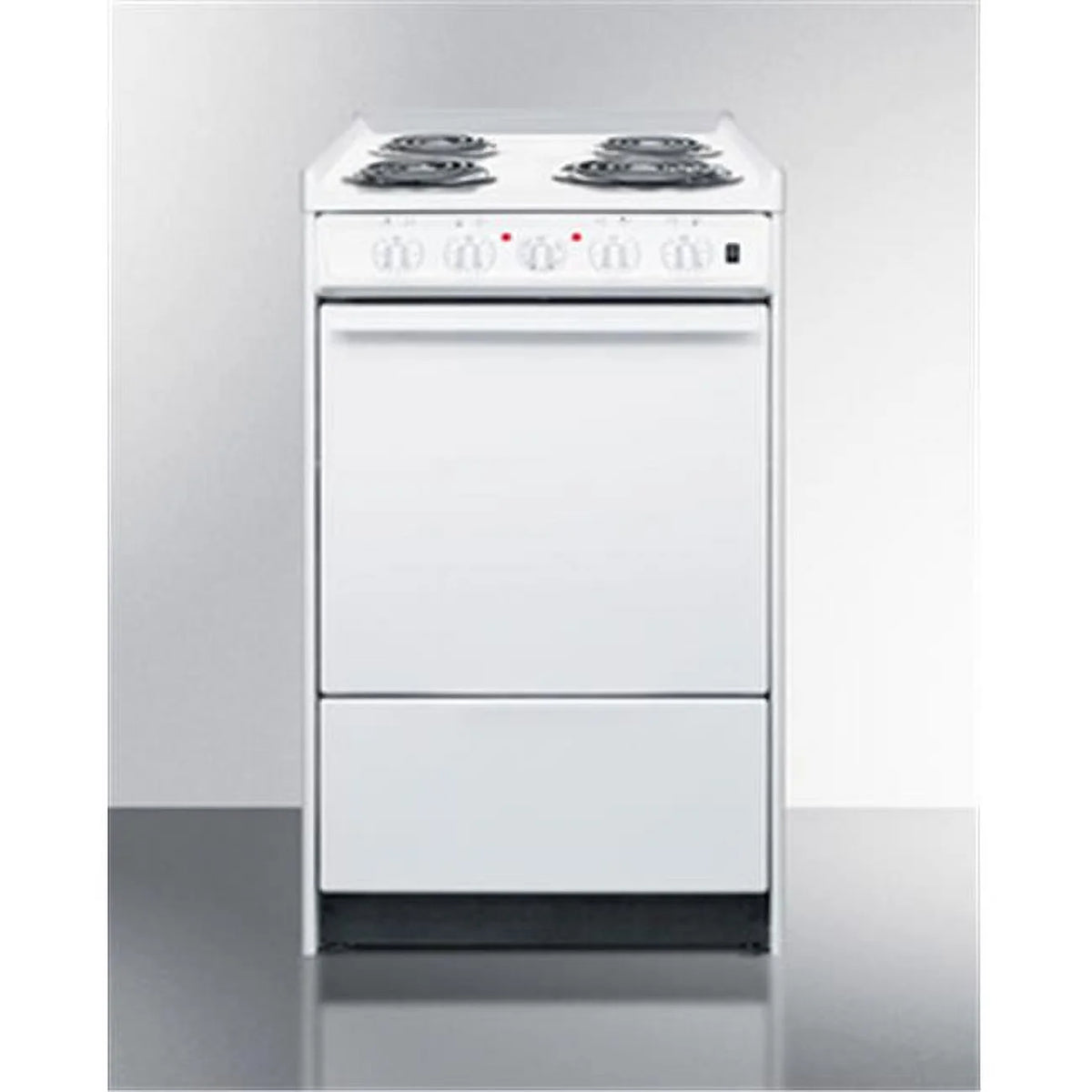 20 in. Wide Slide-in Style Coil Top Electric Range In White with Storage Compartment L62015
