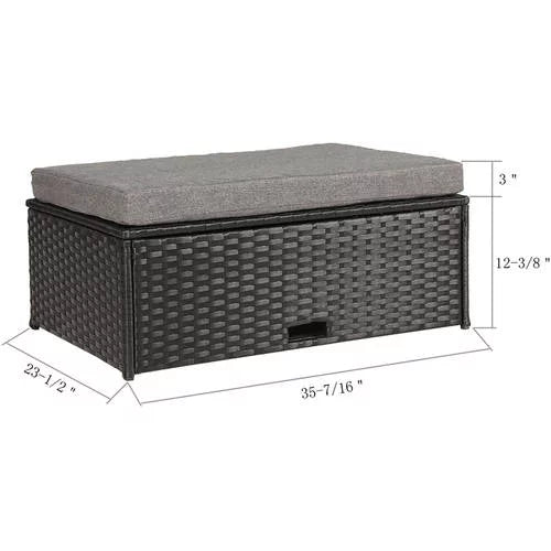 All Weather Wicker 4 Piece Corner Sofa Conversation Set J128892
