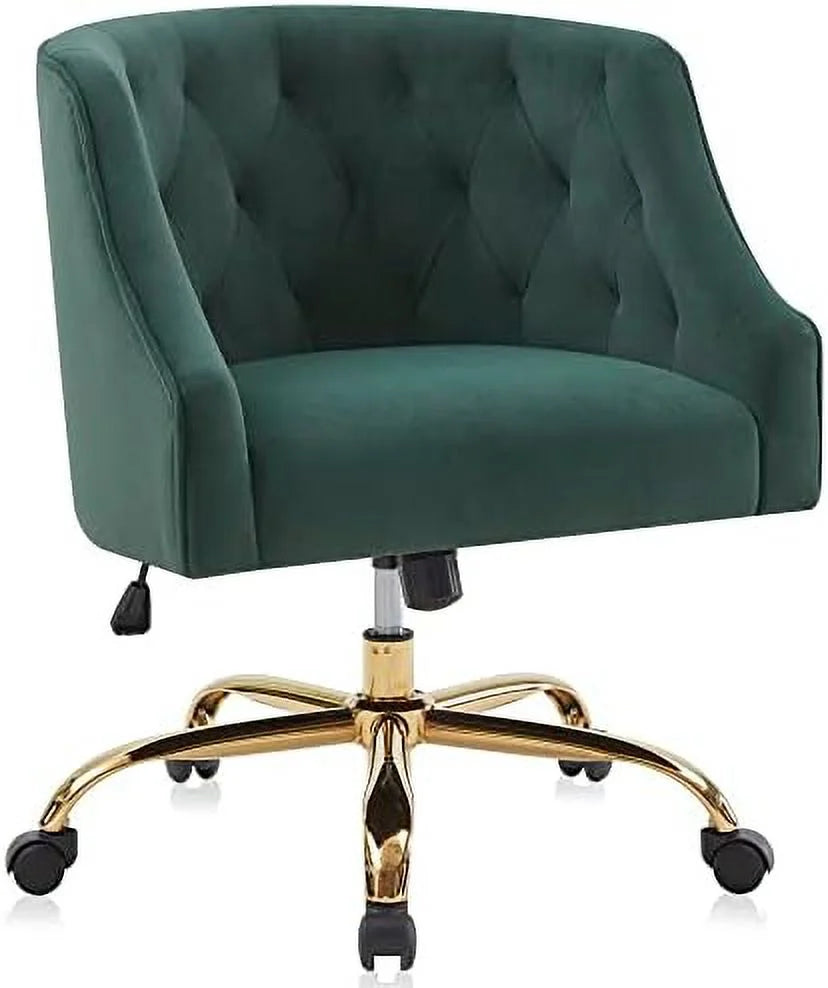 Pink Velvet Upholstered Office Chair Y92640