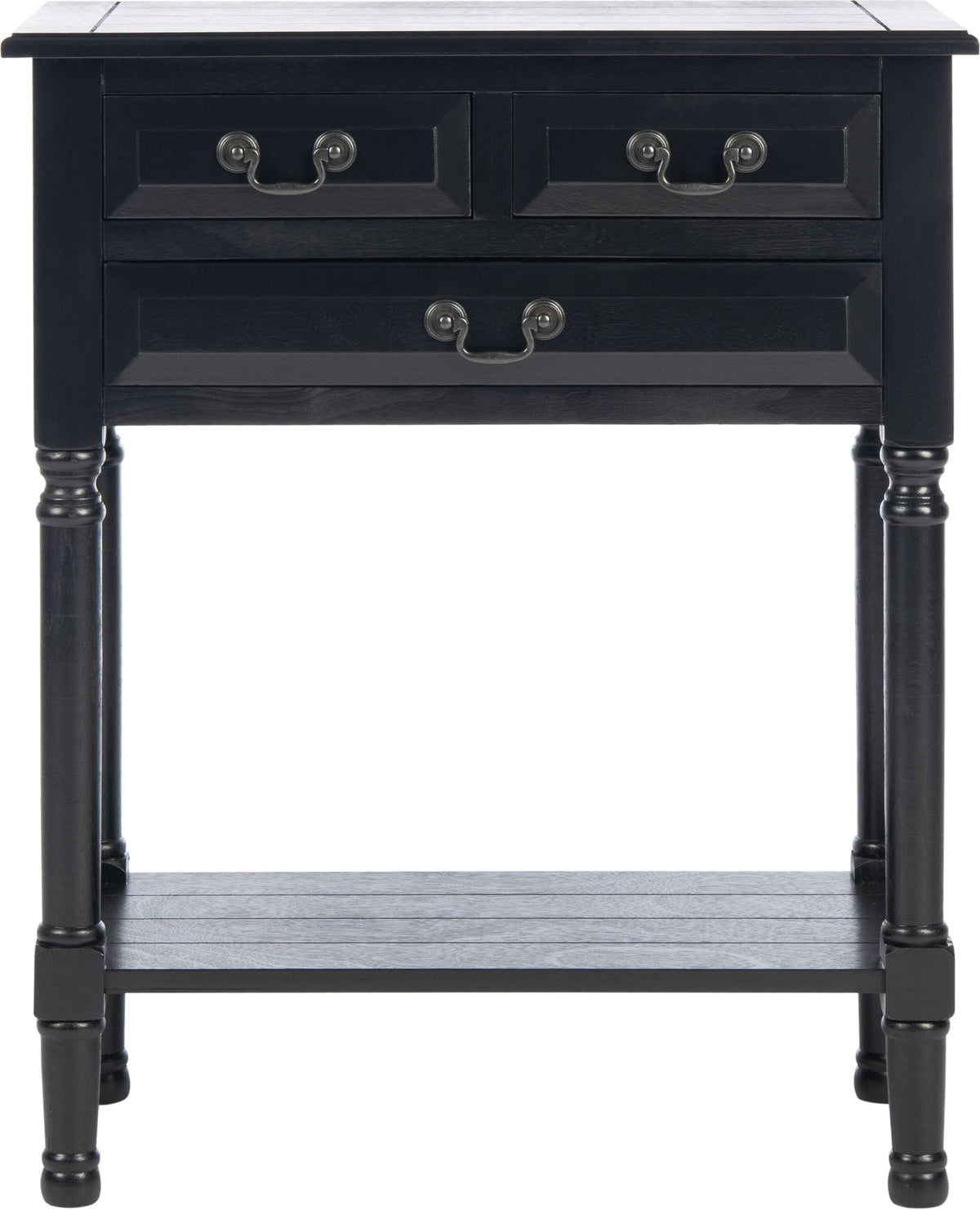 Black 3 Drawer Console Table W932