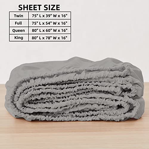 Twin Light Blue Deep Pocket Brushed Microfiber Fitted Sheet P56164