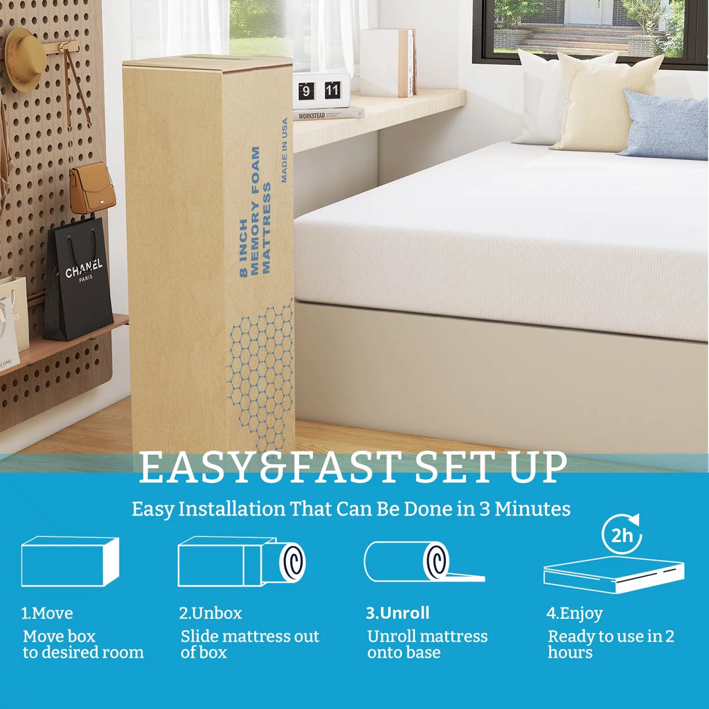 8 inch Gel Memory Foam Twin Mattress Q226