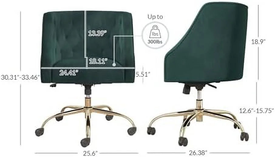 Pink Velvet Upholstered Office Chair Y92640