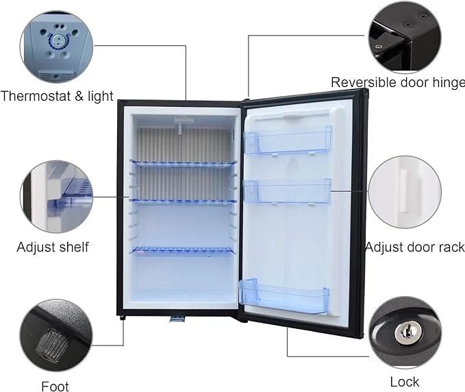 1.7 Cu ft Portable Absorption Mini Fridge with Lock X480214