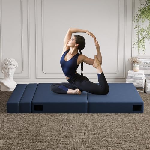 Convertible Folding Sofa Bed Twin Size 4 in 1 Sleeper Chair with Pillow Linen Fabric Memory Foam B368675