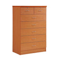 7 Drawer Wooden Dresser Chest with 2 Top Locks, Cherry R81332
