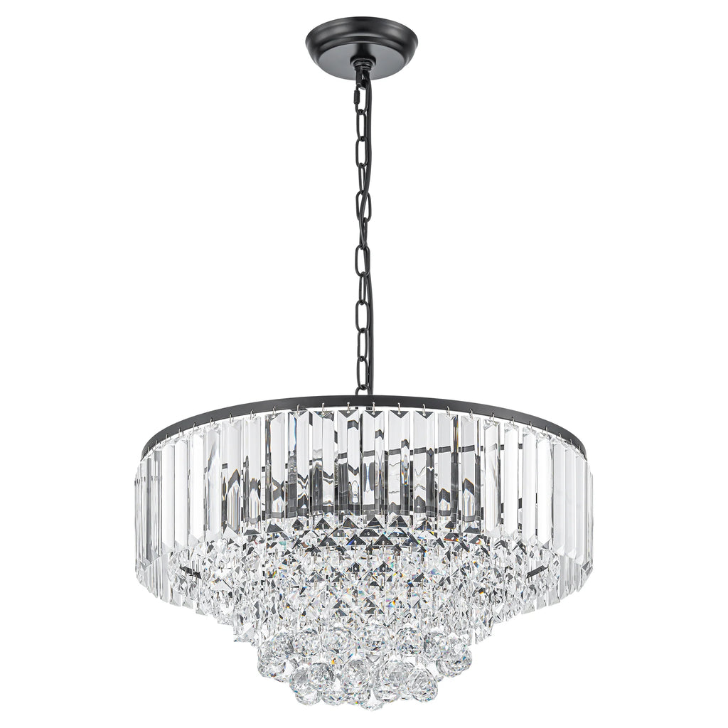 5-Light Tiered Drum Crystal Chandelier F6112