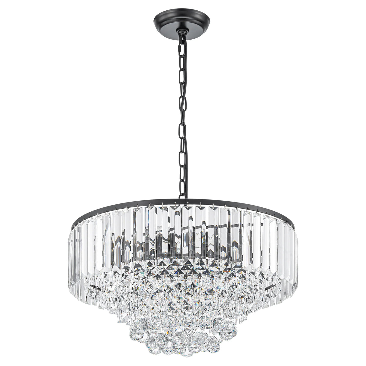 5-Light Tiered Drum Crystal Chandelier F6112